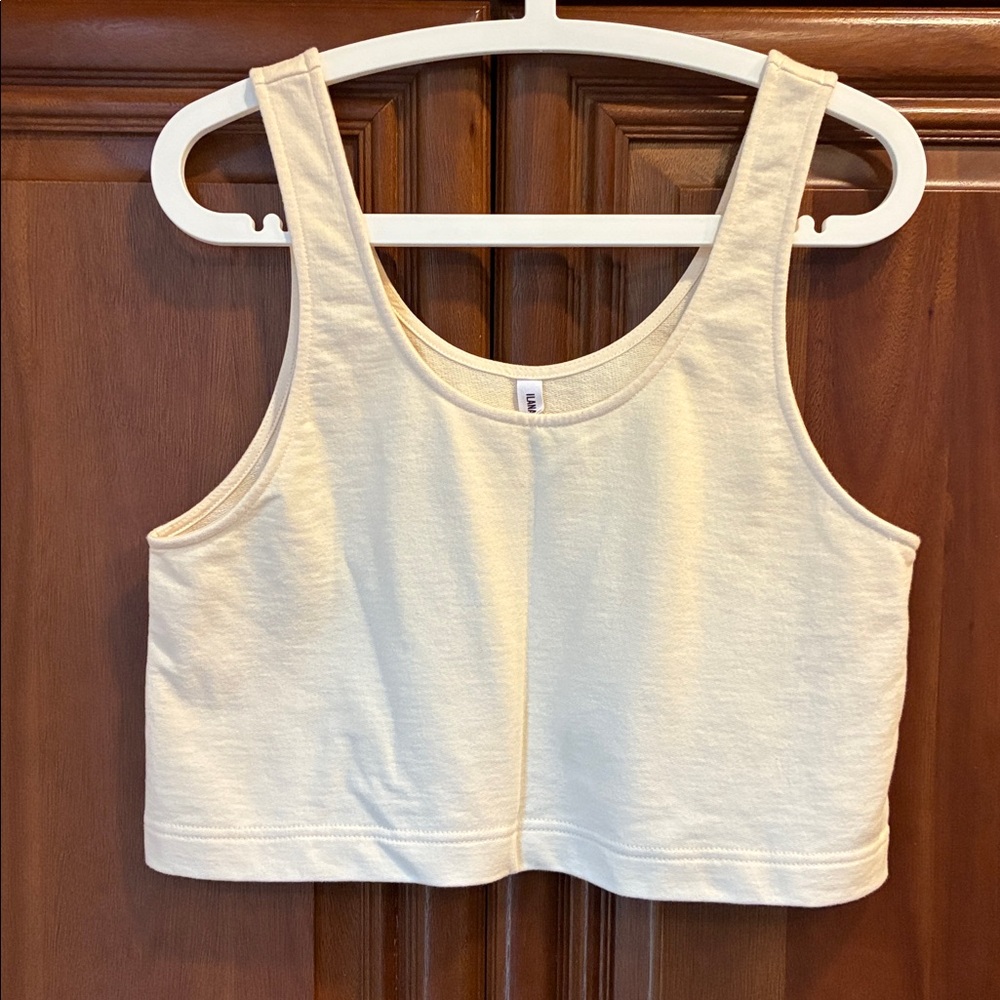 Ilana Kohn Edie Crop Tank Off White Basic 100% Cotton Large